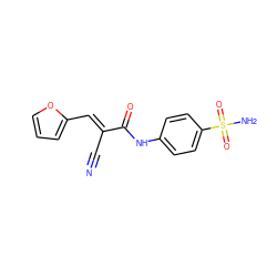 N#C/C(=C\c1ccco1)C(=O)Nc1ccc(S(N)(=O)=O)cc1 ZINC000000287095