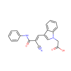 N#C/C(=C\c1cn(CC(=O)O)c2ccccc12)C(=O)Nc1ccccc1 ZINC000004711215