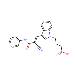 N#C/C(=C\c1cn(CCCC(=O)O)c2ccccc12)C(=O)Nc1ccccc1 ZINC000096271132