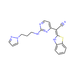 N#C/C(=C1/Nc2ccccc2S1)c1ccnc(NCCCn2cccn2)n1 ZINC000013647798