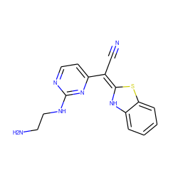 N#C/C(=C1/Nc2ccccc2S1)c1ccnc(NCCN)n1 ZINC000013647707