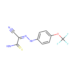 N#C/C(=N/Nc1ccc(OC(F)(F)F)cc1)C(N)=S ZINC000013657200