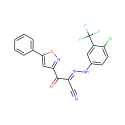 N#C/C(=N\Nc1ccc(Cl)c(C(F)(F)F)c1)C(=O)c1cc(-c2ccccc2)on1 ZINC001772602900