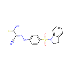 N#C/C(=N\Nc1ccc(S(=O)(=O)N2CCc3ccccc32)cc1)C(N)=S ZINC000013555237