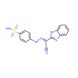 N#C/C(=N\Nc1ccc(S(N)(=O)=O)cc1)c1nc2ccccc2[nH]1 ZINC000004813379