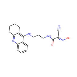 N#C/C(=N\O)C(=O)NCCCNc1c2c(nc3ccccc13)CCCC2 ZINC000146132650