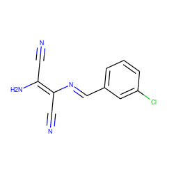 N#C/C(N)=C(C#N)\N=C\c1cccc(Cl)c1 ZINC000100394833