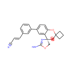 N#C/C=C/c1cccc(-c2ccc3c(c2)[C@@]2(COC(N)=N2)C2(COC2)C2(CCC2)O3)c1 ZINC000149413924