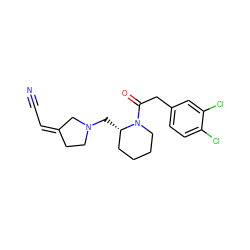 N#C/C=C1/CCN(C[C@H]2CCCCN2C(=O)Cc2ccc(Cl)c(Cl)c2)C1 ZINC000013449206