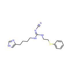 N#C/N=C(/NCCCCc1c[nH]cn1)NCCSc1ccccc1 ZINC000049016073