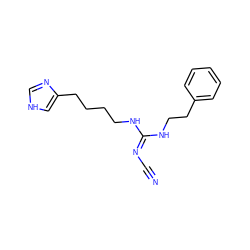 N#C/N=C(/NCCCCc1c[nH]cn1)NCCc1ccccc1 ZINC000049111512