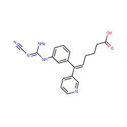 N#C/N=C(\N)Nc1cccc(/C(=C\CCCC(=O)O)c2cccnc2)c1 ZINC000013796553