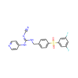 N#C/N=C(\NCc1ccc(S(=O)(=O)c2cc(F)cc(F)c2)cc1)Nc1ccncc1 ZINC000103230472