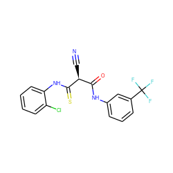 N#C[C@@H](C(=O)Nc1cccc(C(F)(F)F)c1)C(=S)Nc1ccccc1Cl ZINC000006513760