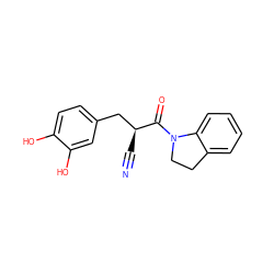 N#C[C@@H](Cc1ccc(O)c(O)c1)C(=O)N1CCc2ccccc21 ZINC000004475365