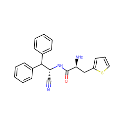 N#C[C@@H](NC(=O)[C@@H](N)Cc1cccs1)C(c1ccccc1)c1ccccc1 ZINC000049089617