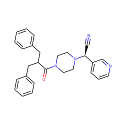 N#C[C@@H](c1cccnc1)N1CCN(C(=O)C(Cc2ccccc2)Cc2ccccc2)CC1 ZINC000027409224