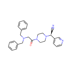 N#C[C@@H](c1cccnc1)N1CCN(C(=O)CN(Cc2ccccc2)Cc2ccccc2)CC1 ZINC000013729273