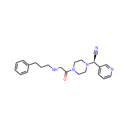 N#C[C@@H](c1cccnc1)N1CCN(C(=O)CNCCCc2ccccc2)CC1 ZINC000013729239