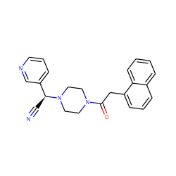 N#C[C@@H](c1cccnc1)N1CCN(C(=O)Cc2cccc3ccccc23)CC1 ZINC000013728997