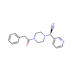 N#C[C@@H](c1cccnc1)N1CCN(C(=O)Cc2ccccc2)CC1 ZINC000013728959