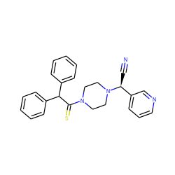 N#C[C@@H](c1cccnc1)N1CCN(C(=S)C(c2ccccc2)c2ccccc2)CC1 ZINC000013729066