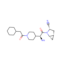 N#C[C@@H]1C[C@@H]2C[C@@H]2N1C(=O)[C@@H](N)C1CCN(C(=O)CC2CCCCC2)CC1 ZINC000095590764