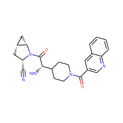 N#C[C@@H]1C[C@@H]2C[C@@H]2N1C(=O)[C@@H](N)C1CCN(C(=O)c2cnc3ccccc3c2)CC1 ZINC000095591594