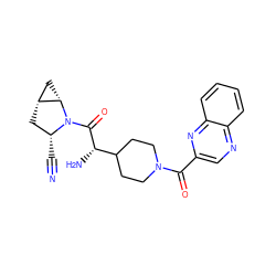 N#C[C@@H]1C[C@@H]2C[C@@H]2N1C(=O)[C@@H](N)C1CCN(C(=O)c2cnc3ccccc3n2)CC1 ZINC000095592440