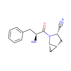 N#C[C@@H]1C[C@@H]2C[C@@H]2N1C(=O)[C@@H](N)Cc1ccccc1 ZINC000013560885
