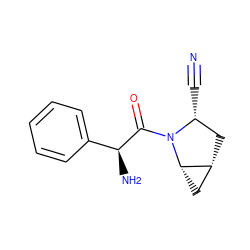 N#C[C@@H]1C[C@@H]2C[C@@H]2N1C(=O)[C@@H](N)c1ccccc1 ZINC000095587042