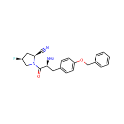 N#C[C@@H]1C[C@H](F)CN1C(=O)[C@@H](N)Cc1ccc(OCc2ccccc2)cc1 ZINC000103241556