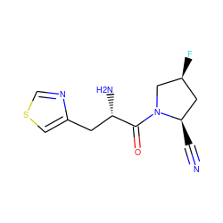 N#C[C@@H]1C[C@H](F)CN1C(=O)[C@@H](N)Cc1cscn1 ZINC000103248361