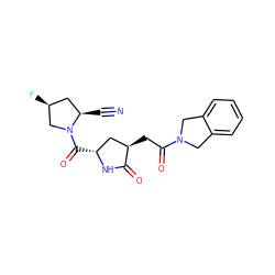 N#C[C@@H]1C[C@H](F)CN1C(=O)[C@@H]1C[C@@H](CC(=O)N2Cc3ccccc3C2)C(=O)N1 ZINC000064564729