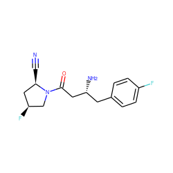 N#C[C@@H]1C[C@H](F)CN1C(=O)C[C@H](N)Cc1ccc(F)cc1 ZINC000299824688