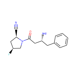 N#C[C@@H]1C[C@H](F)CN1C(=O)C[C@H](N)Cc1ccccc1 ZINC000299830766