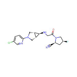 N#C[C@@H]1C[C@H](F)CN1C(=O)CN[C@H]1[C@@H]2CN(c3ccc(Cl)cn3)C[C@@H]21 ZINC000100079462