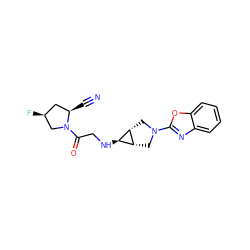 N#C[C@@H]1C[C@H](F)CN1C(=O)CN[C@H]1[C@@H]2CN(c3nc4ccccc4o3)C[C@@H]21 ZINC000101179927