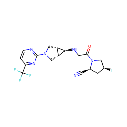 N#C[C@@H]1C[C@H](F)CN1C(=O)CN[C@H]1[C@@H]2CN(c3nccc(C(F)(F)F)n3)C[C@@H]21 ZINC000101180779