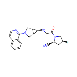 N#C[C@@H]1C[C@H](F)CN1C(=O)CN[C@H]1[C@@H]2CN(c3nccc4ccccc34)C[C@@H]21 ZINC000101179931