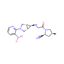 N#C[C@@H]1C[C@H](F)CN1C(=O)CN[C@H]1[C@@H]2CN(c3ncccc3[N+](=O)[O-])C[C@@H]21 ZINC000100079479