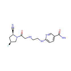 N#C[C@@H]1C[C@H](F)CN1C(=O)CNCCNc1ccc(C(N)=O)cn1 ZINC000040423062