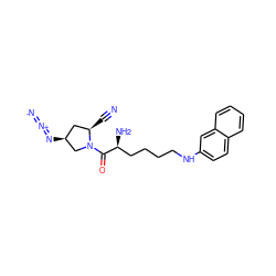 N#C[C@@H]1C[C@H](N=[N+]=[N-])CN1C(=O)[C@@H](N)CCCCNc1ccc2ccccc2c1 ZINC000040895559