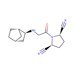 N#C[C@@H]1CC[C@H](C#N)N1C(=O)CN[C@H]1C[C@@H]2CC[C@H]1C2 ZINC000013687385