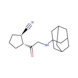 N#C[C@@H]1CCC[C@H]1C(=O)CNC12CC3CC(CC(C3)C1)C2 ZINC000028114355