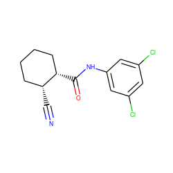 N#C[C@@H]1CCCC[C@@H]1C(=O)Nc1cc(Cl)cc(Cl)c1 ZINC000045261504