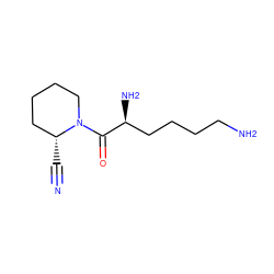 N#C[C@@H]1CCCCN1C(=O)[C@@H](N)CCCCN ZINC000013529563