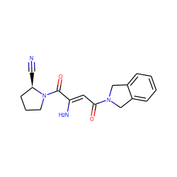 N#C[C@@H]1CCCN1C(=O)/C(N)=C/C(=O)N1Cc2ccccc2C1 ZINC000040974656