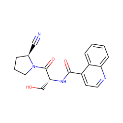 N#C[C@@H]1CCCN1C(=O)[C@@H](CO)NC(=O)c1ccnc2ccccc12 ZINC000169310667