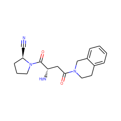 N#C[C@@H]1CCCN1C(=O)[C@@H](N)CC(=O)N1CCc2ccccc2C1 ZINC000014949331